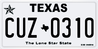 TX license plate CUZ0310