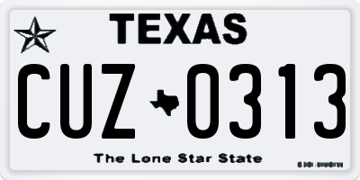 TX license plate CUZ0313