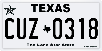 TX license plate CUZ0318