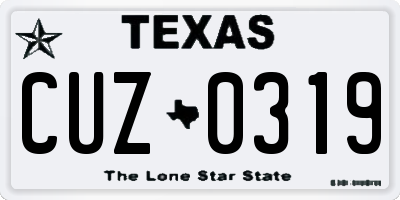 TX license plate CUZ0319