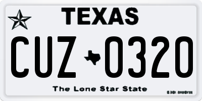 TX license plate CUZ0320
