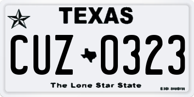 TX license plate CUZ0323