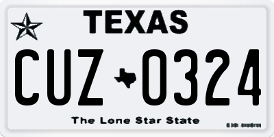 TX license plate CUZ0324