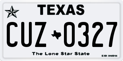 TX license plate CUZ0327