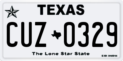 TX license plate CUZ0329