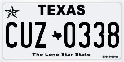 TX license plate CUZ0338