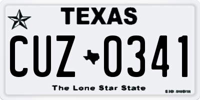 TX license plate CUZ0341