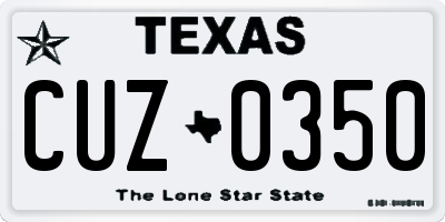 TX license plate CUZ0350