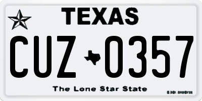 TX license plate CUZ0357