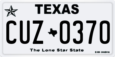 TX license plate CUZ0370