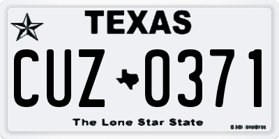 TX license plate CUZ0371