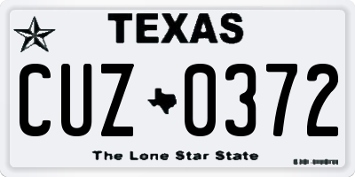TX license plate CUZ0372