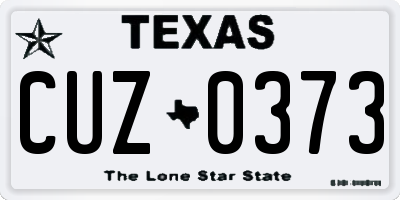 TX license plate CUZ0373