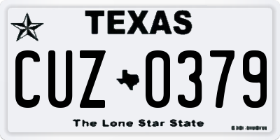 TX license plate CUZ0379
