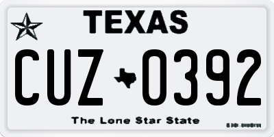 TX license plate CUZ0392