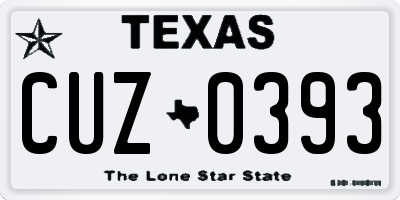 TX license plate CUZ0393