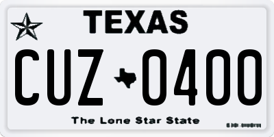 TX license plate CUZ0400