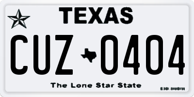 TX license plate CUZ0404