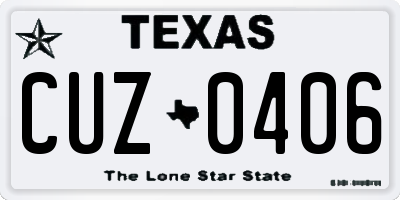 TX license plate CUZ0406