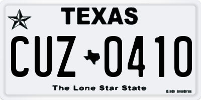TX license plate CUZ0410