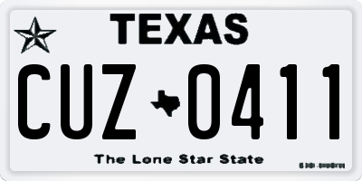 TX license plate CUZ0411