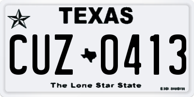 TX license plate CUZ0413