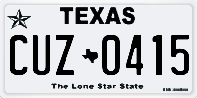 TX license plate CUZ0415