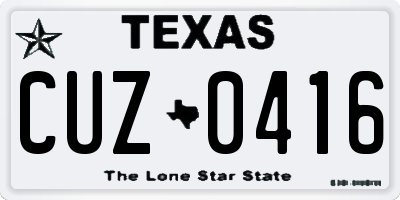 TX license plate CUZ0416