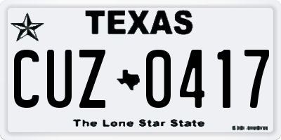 TX license plate CUZ0417