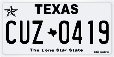 TX license plate CUZ0419