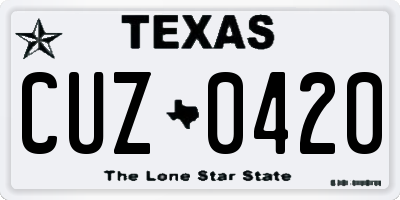 TX license plate CUZ0420