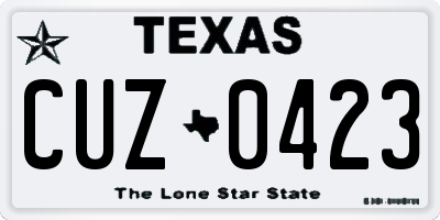 TX license plate CUZ0423