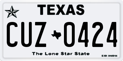 TX license plate CUZ0424