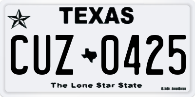 TX license plate CUZ0425