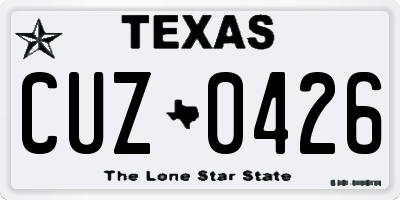 TX license plate CUZ0426