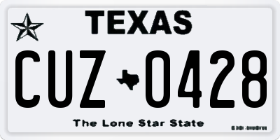 TX license plate CUZ0428