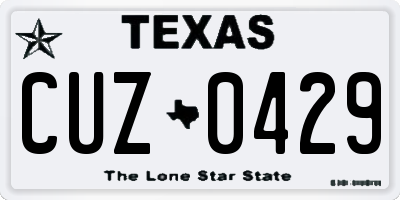 TX license plate CUZ0429