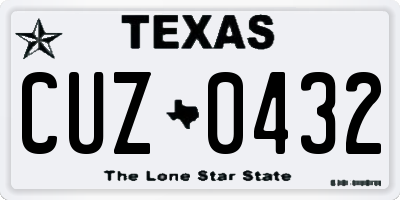 TX license plate CUZ0432