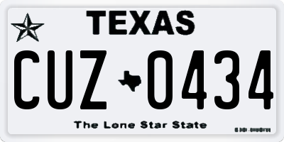 TX license plate CUZ0434