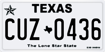 TX license plate CUZ0436