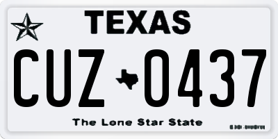 TX license plate CUZ0437