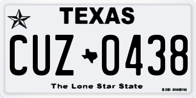 TX license plate CUZ0438