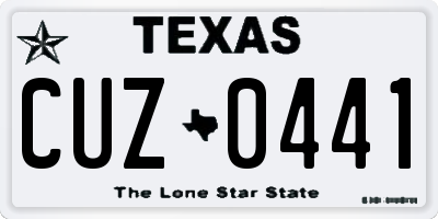 TX license plate CUZ0441