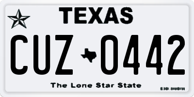 TX license plate CUZ0442