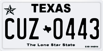 TX license plate CUZ0443