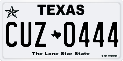 TX license plate CUZ0444