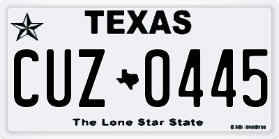 TX license plate CUZ0445