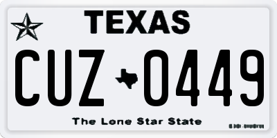 TX license plate CUZ0449