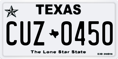 TX license plate CUZ0450