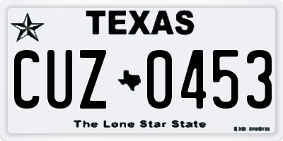 TX license plate CUZ0453